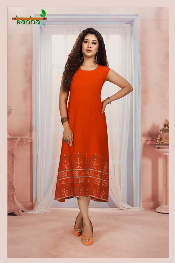 Kanha Katrina Rayon Print Designer Exclusive Kurti Collection